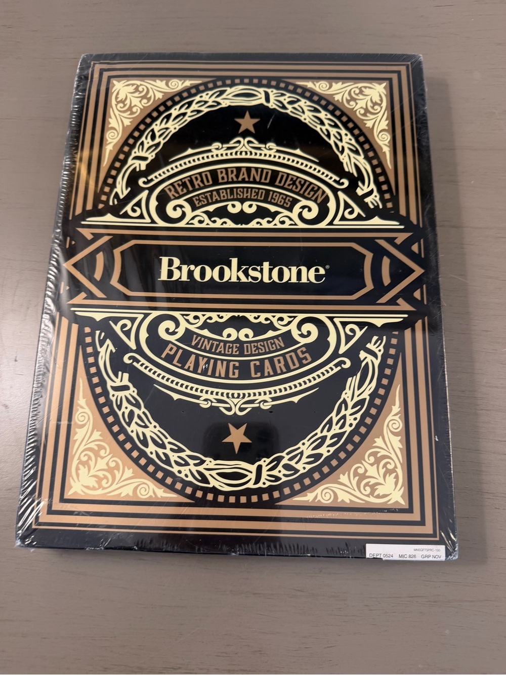 Brookstone Vintage Playing Cards  New JUMBO 11" x 8" NEW Game Night Man Cave Art